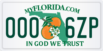 FL license plate 0006ZP