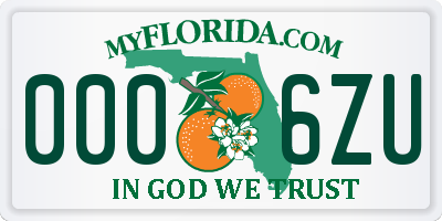 FL license plate 0006ZU