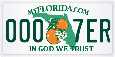 FL license plate 0007ER
