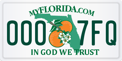 FL license plate 0007FQ