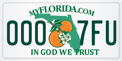 FL license plate 0007FU