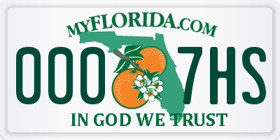 FL license plate 0007HS