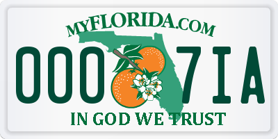 FL license plate 0007IA