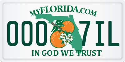 FL license plate 0007IL
