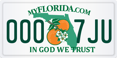 FL license plate 0007JU