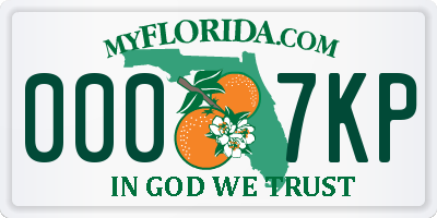 FL license plate 0007KP