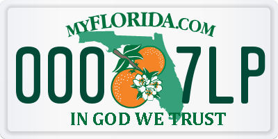FL license plate 0007LP