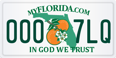 FL license plate 0007LQ