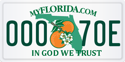 FL license plate 0007OE