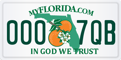 FL license plate 0007QB