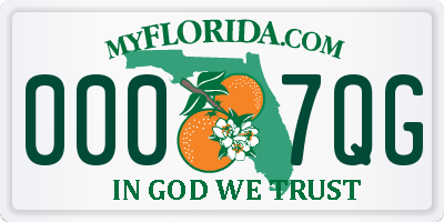 FL license plate 0007QG