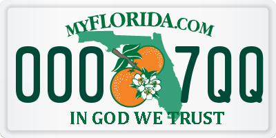 FL license plate 0007QQ