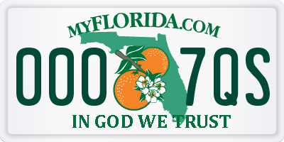 FL license plate 0007QS