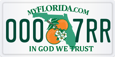 FL license plate 0007RR