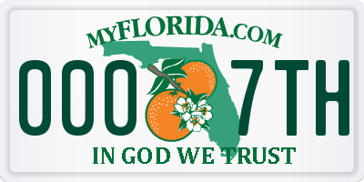 FL license plate 0007TH