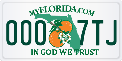 FL license plate 0007TJ