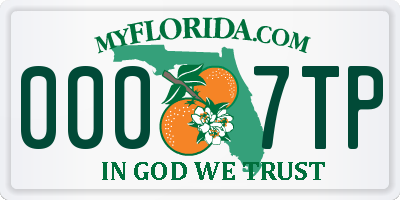 FL license plate 0007TP