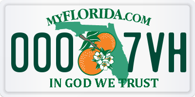 FL license plate 0007VH