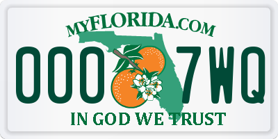 FL license plate 0007WQ
