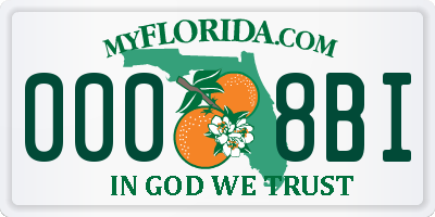 FL license plate 0008BI