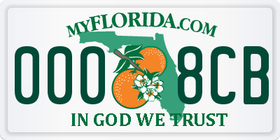 FL license plate 0008CB
