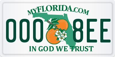 FL license plate 0008EE
