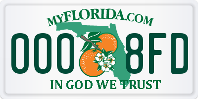 FL license plate 0008FD