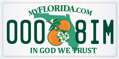 FL license plate 0008IM