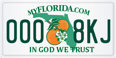 FL license plate 0008KJ