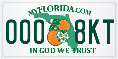 FL license plate 0008KT