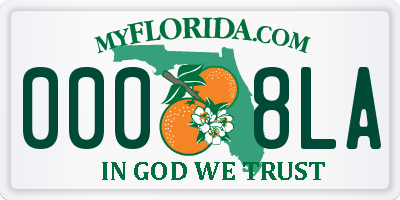 FL license plate 0008LA