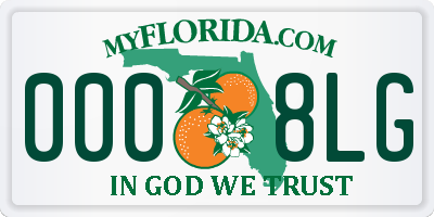 FL license plate 0008LG