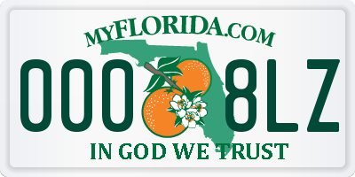 FL license plate 0008LZ