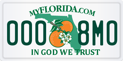FL license plate 0008MO