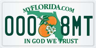 FL license plate 0008MT