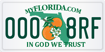 FL license plate 0008RF