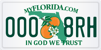 FL license plate 0008RH