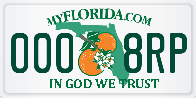 FL license plate 0008RP