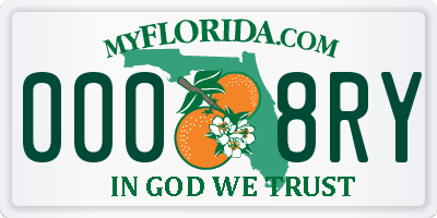 FL license plate 0008RY