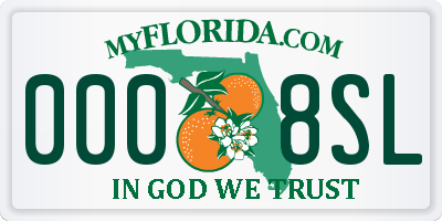 FL license plate 0008SL