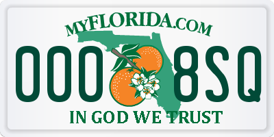 FL license plate 0008SQ
