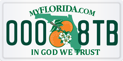 FL license plate 0008TB