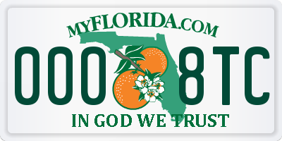 FL license plate 0008TC