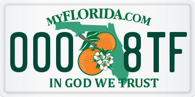 FL license plate 0008TF