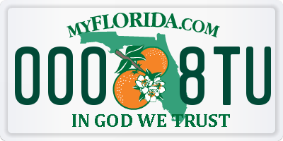 FL license plate 0008TU