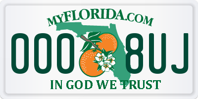 FL license plate 0008UJ