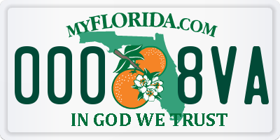 FL license plate 0008VA