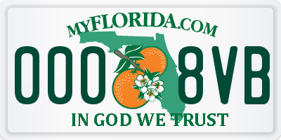 FL license plate 0008VB