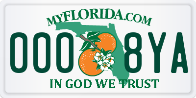 FL license plate 0008YA