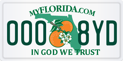 FL license plate 0008YD